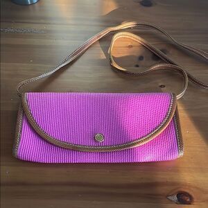 Eric Javits Pink and Tan Woven Bag